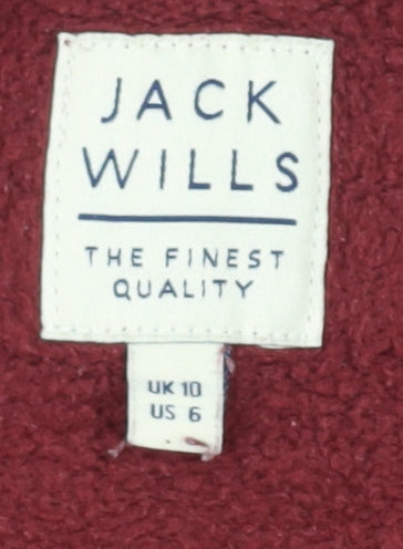 Womens UK Size 10 Jack Wills Red Full Zip Hoodie