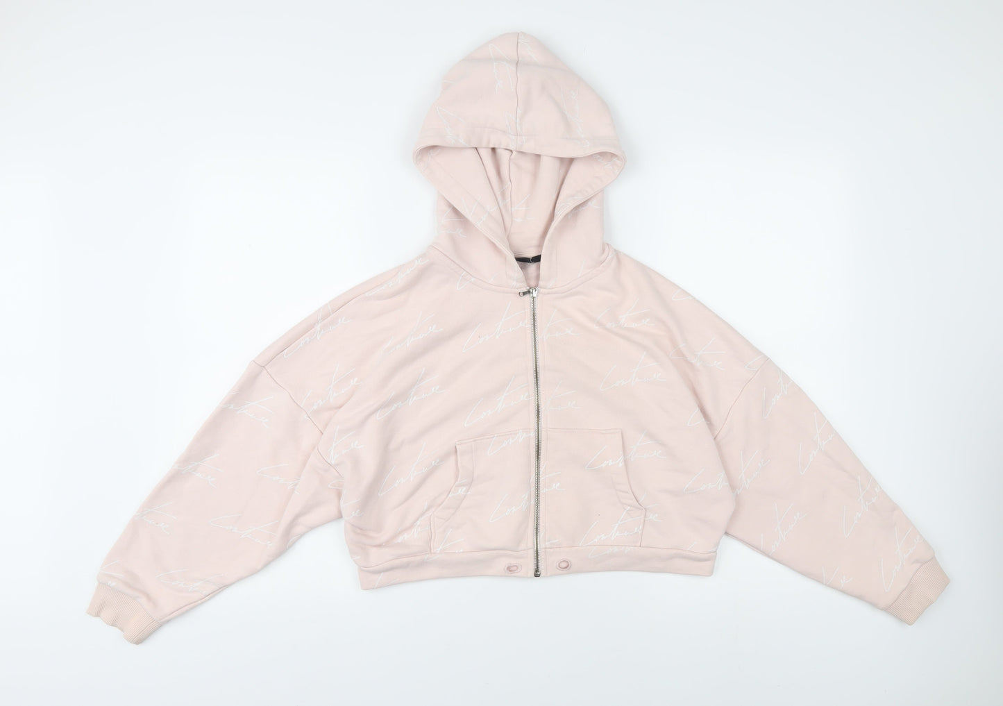 The Couture Club Women's Pink XS Full Zip Hoodie