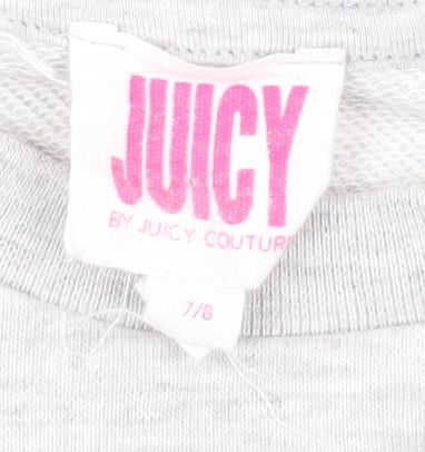 Juicy Couture Girls Grey Pullover Top, 7-8 Years, Graphic Logo
