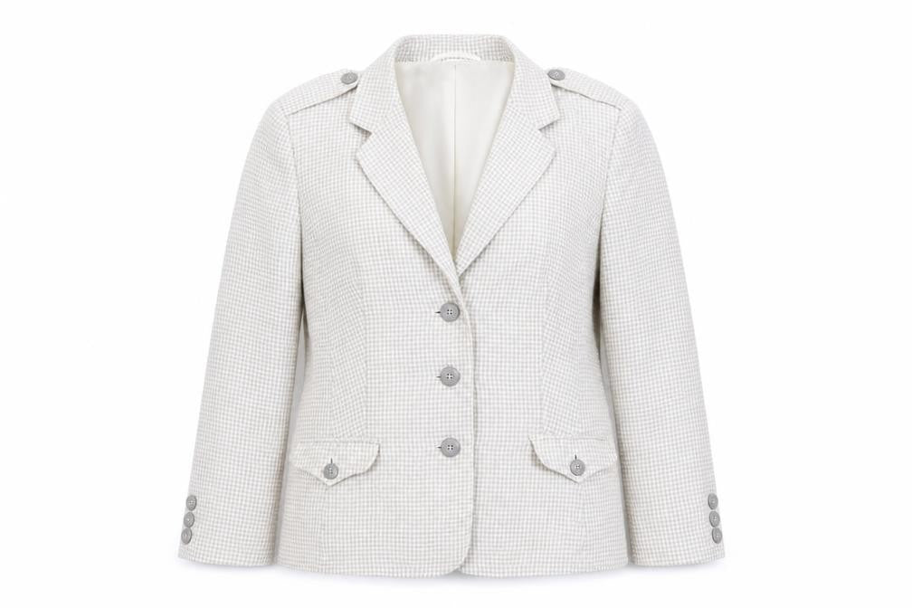 Windsmoor Women's Beige Check Linen Suit Jacket