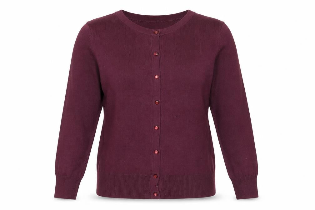 Womens UK Size 12 Red Herring Purple Basic Button-Up