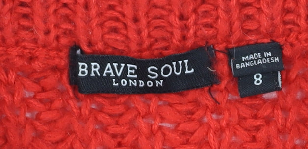 Womens UK Size 8 Brave Soul Red Jumper Jumper