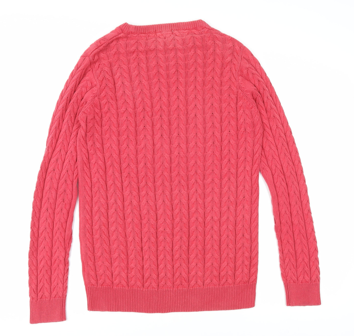 Cotton Traders Women’s Pink Cable-Knit Pullover