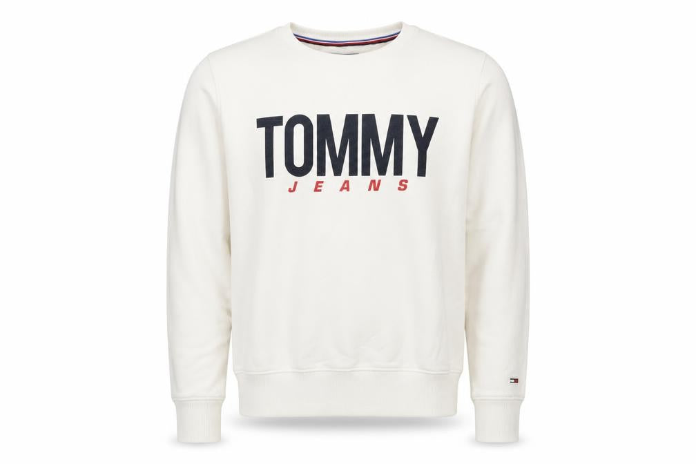 Mens UK Size S Tommy Jeans White Pullover Jumper