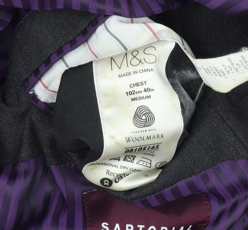 Mens UK Size 40 Marks and Spencer Regular Black Suit Jacket