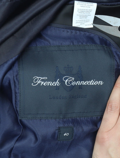 Mens UK Size 40 French Connection Regular Blue Suit Tuxedo