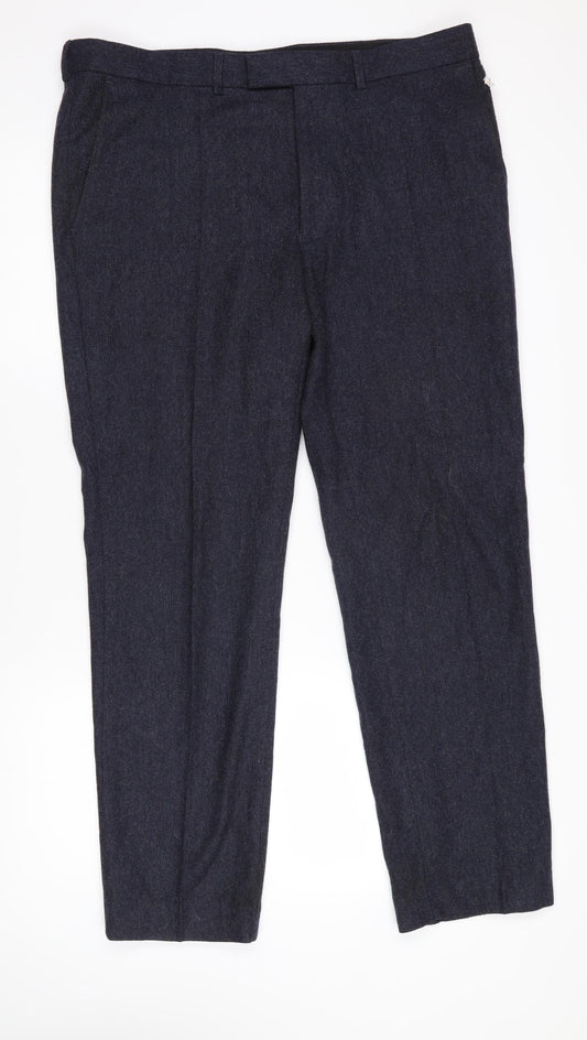 Marks and Spencer Men's Black Dress Pants Lined Wool