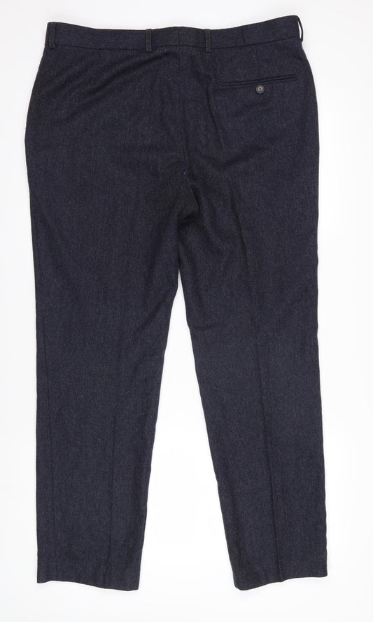 Marks and Spencer Men's Black Dress Pants Lined Wool