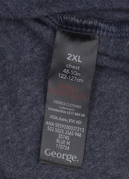 George Men's Star Wars Christmas T-Shirt, 2XL, Blue