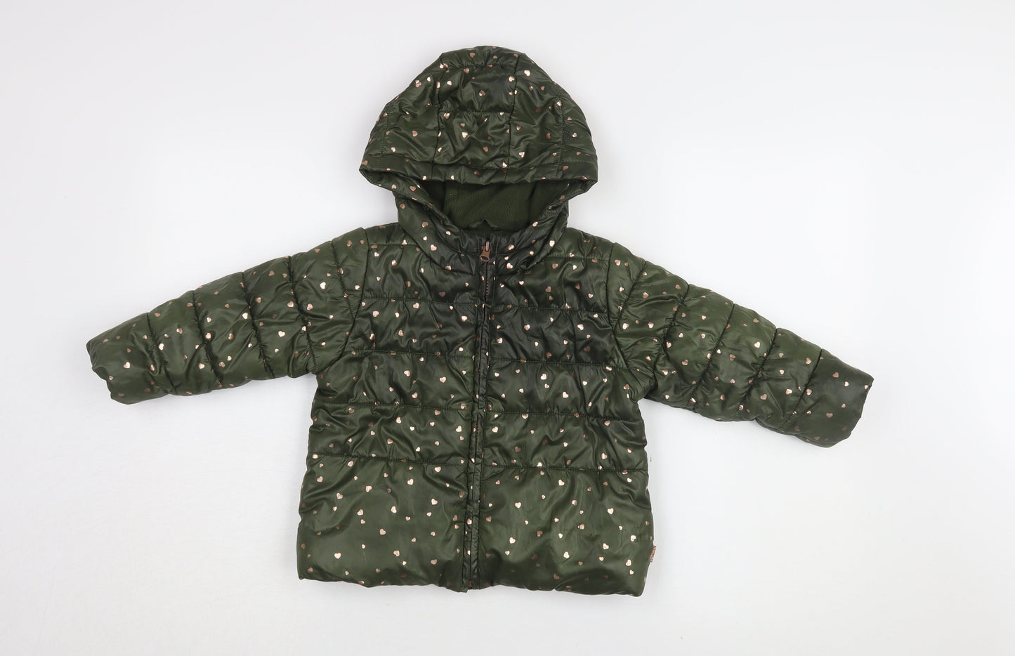 Canada House Girls Green Heart Puffer Jacket 24M