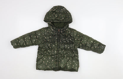 Canada House Girls Green Heart Puffer Jacket 24M