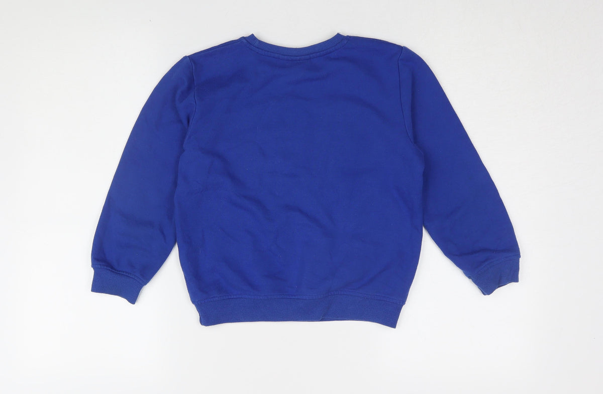 Back view of Marvel boys’ blue spider-man graphic sweatshirt, size 8, pullover