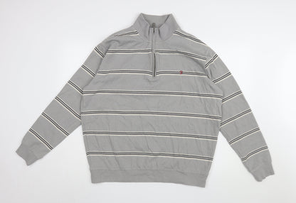 Farah Men's Grey 2XL Pullover Striped Jumper