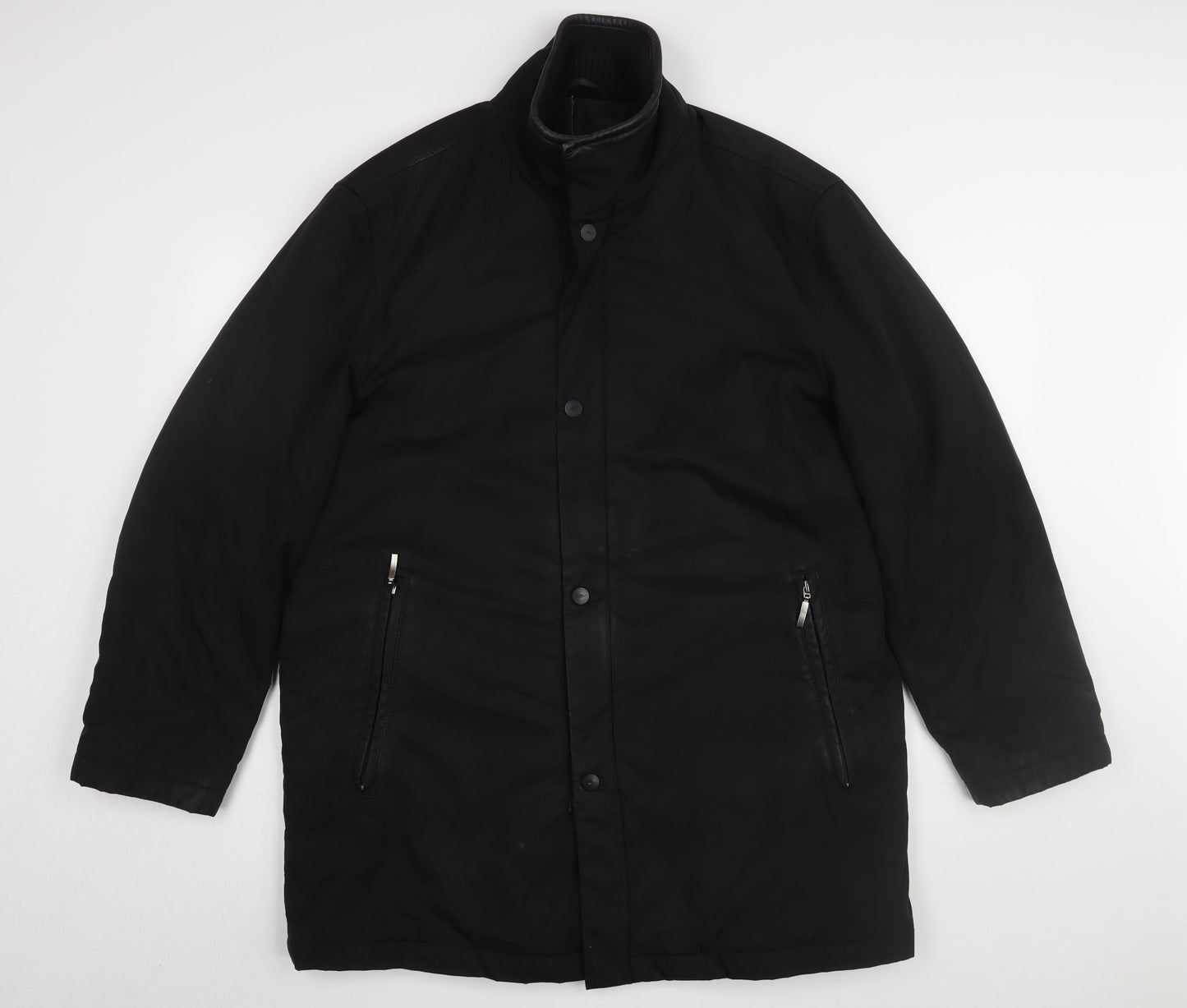 Mens UK Size M Guise Black Overcoat