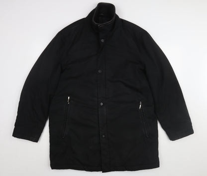 Mens UK Size M Guise Black Overcoat