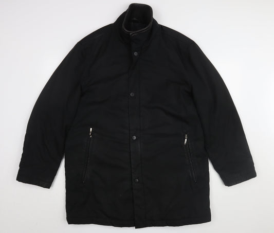 Mens UK Size M Guise Black Overcoat