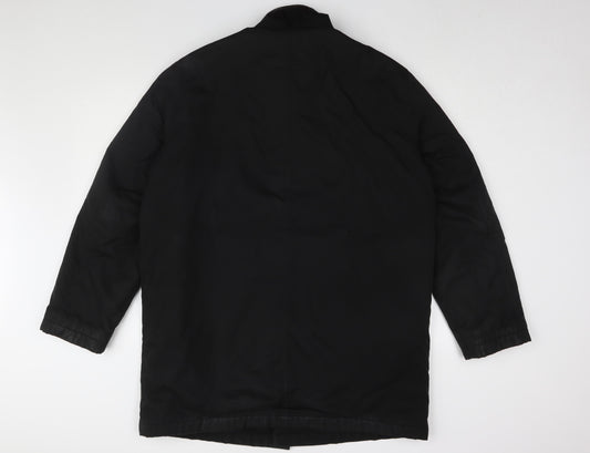 Mens UK Size M Guise Black Overcoat