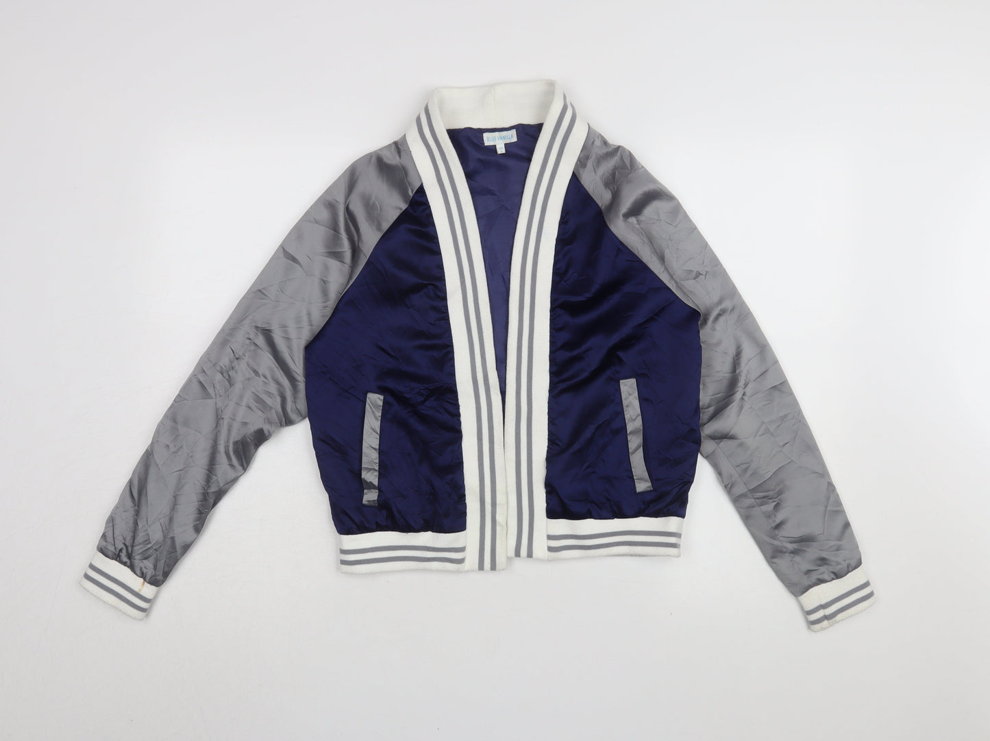 Blue Vanilla Women's Cropped Varsity Jacket - Size 10