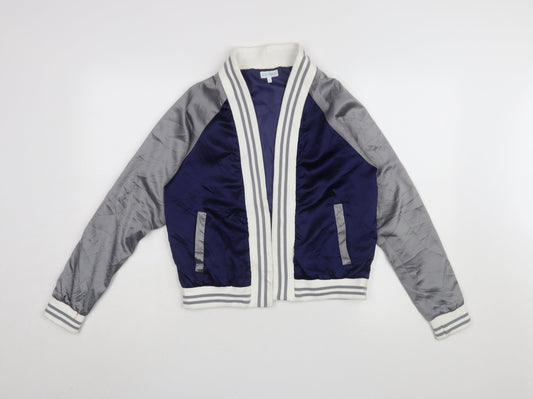 Blue Vanilla Women's Cropped Varsity Jacket - Size 10