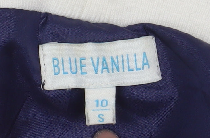 Blue Vanilla Women's Cropped Varsity Jacket - Size 10