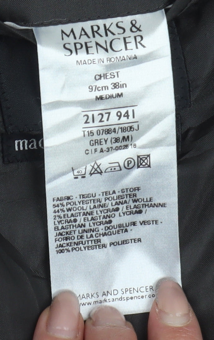 Mens UK Size 38 Marks and Spencer Regular Grey Suit Jacket