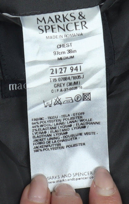 Mens UK Size 38 Marks and Spencer Regular Grey Suit Jacket