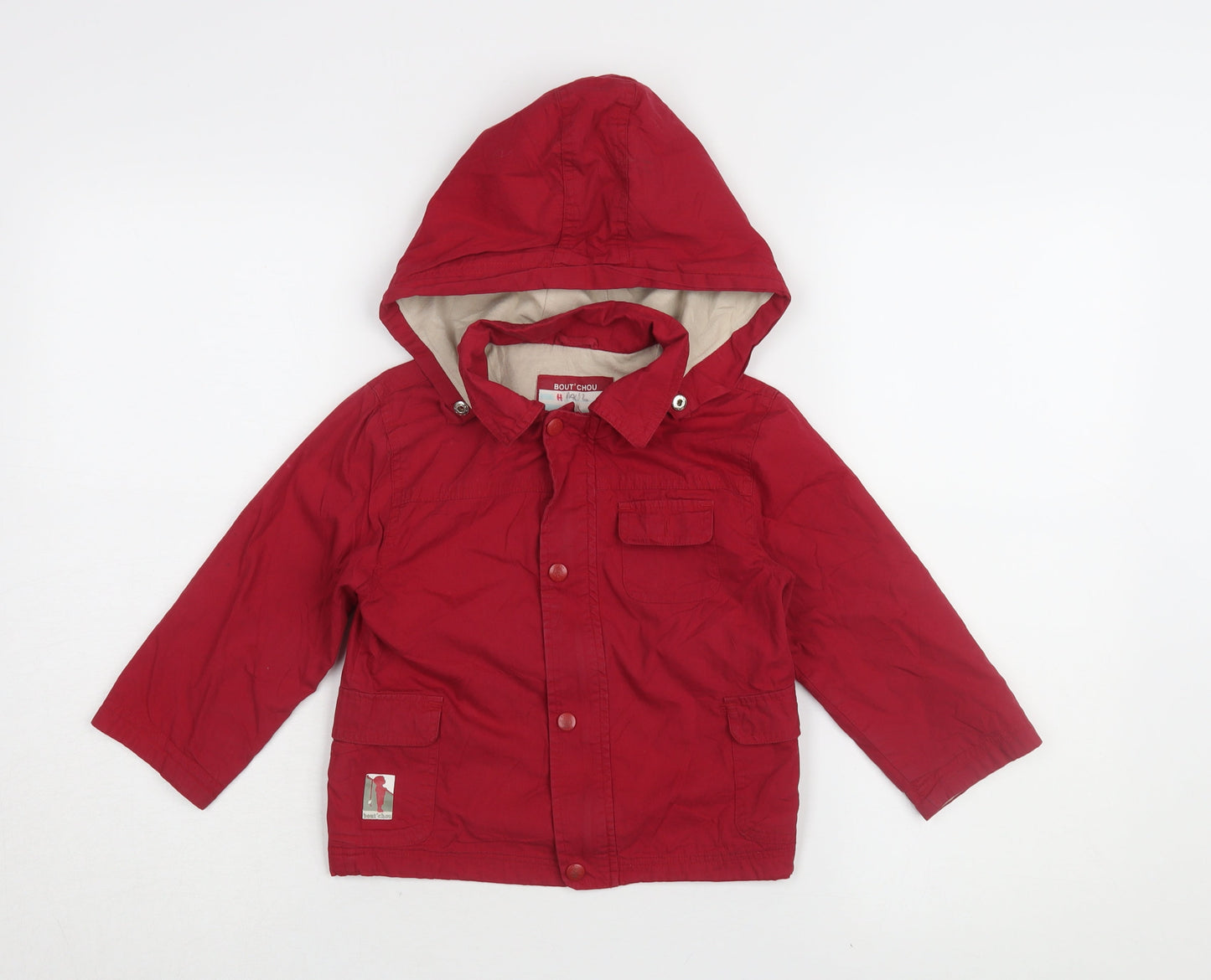 Bout'chou Boys Red Hooded Jacket 3 Years - Spring Casual