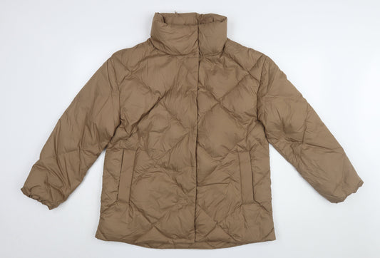 Brown Puffer Jacket for Women Marks and Spencer Size 12