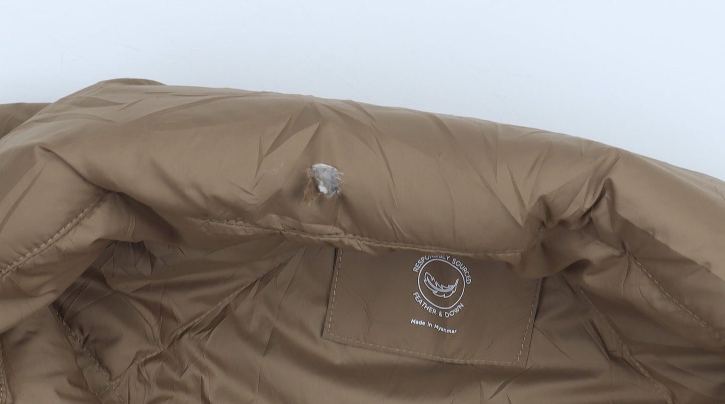 Brown Puffer Jacket for Women Marks and Spencer Size 12