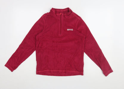Regatta Girls Red Fleece 1/4 Zip Sweatshirt 11-12 Yrs