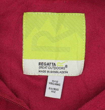 Regatta Girls Red Fleece 1/4 Zip Sweatshirt 11-12 Yrs