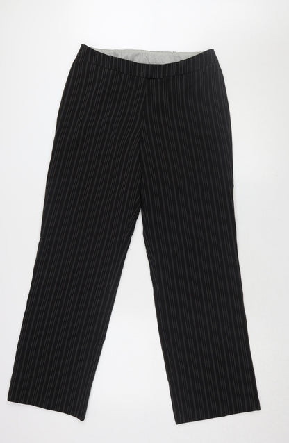 Womens UK Size 12 AMARANTO Regular Fit Dress Pants Black Trousers