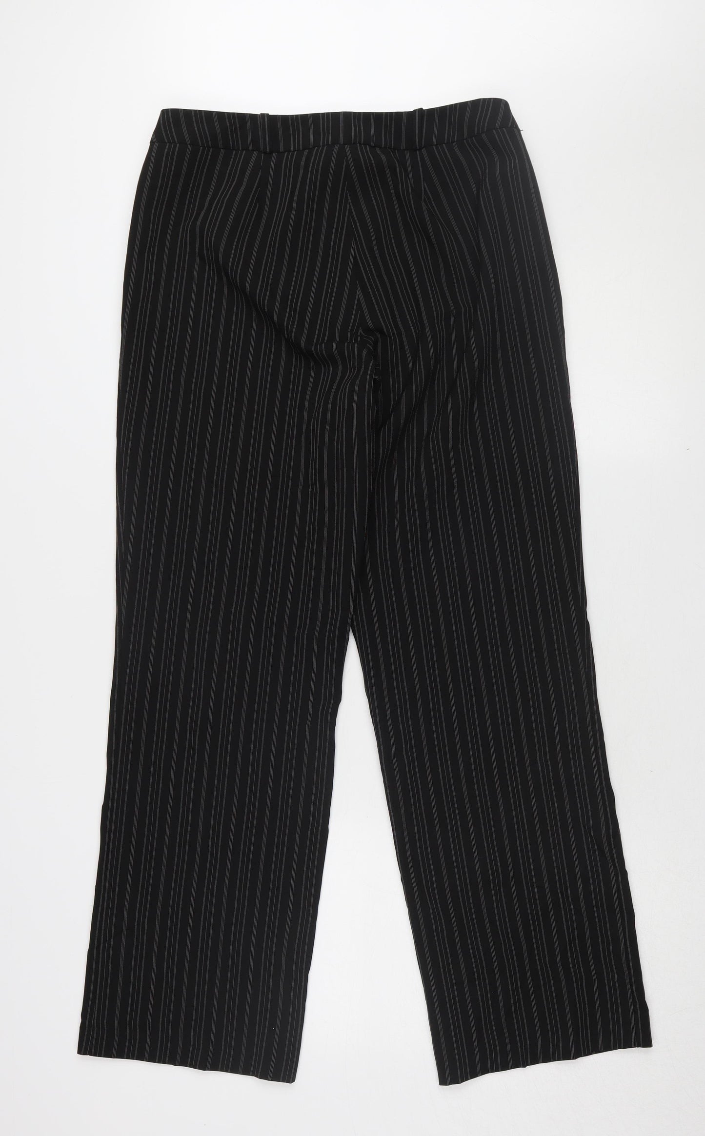 Womens UK Size 12 AMARANTO Regular Fit Dress Pants Black Trousers