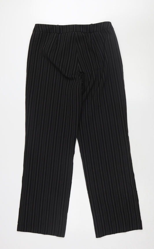 Womens UK Size 12 AMARANTO Regular Fit Dress Pants Black Trousers