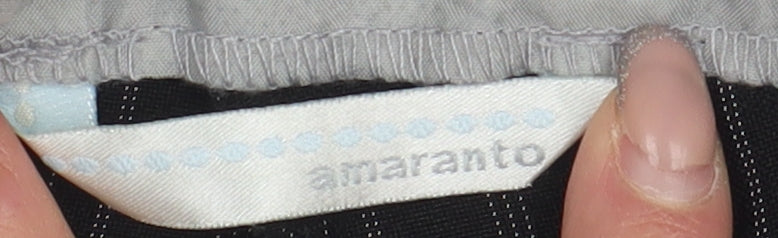 Womens UK Size 12 AMARANTO Regular Fit Dress Pants Black Trousers