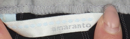 Womens UK Size 12 AMARANTO Regular Fit Dress Pants Black Trousers