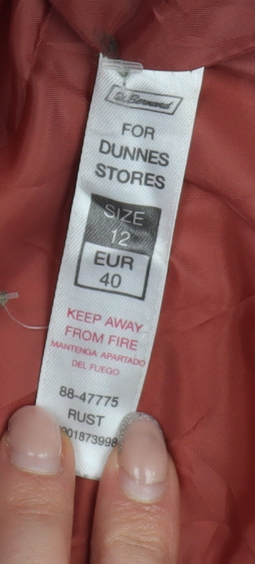 Womens UK Size 12 Dunnes Stores Red Rain Coat