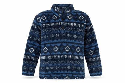 Mens UK Size S Cotton Traders Blue Henley Sweatshirt