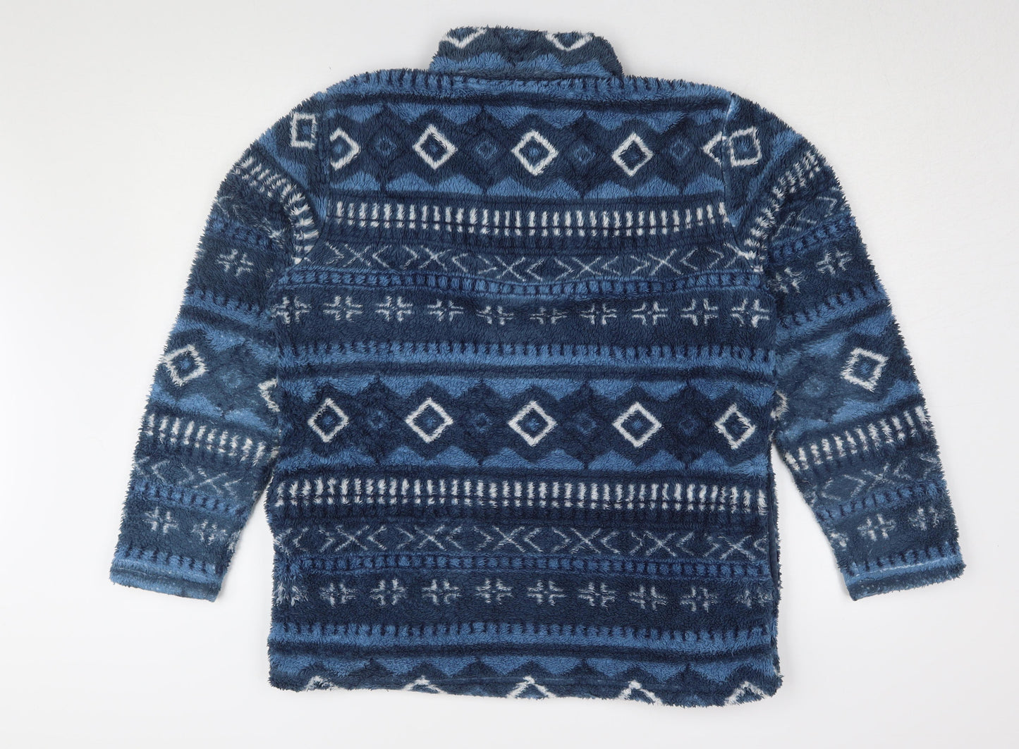 Mens UK Size S Cotton Traders Blue Henley Sweatshirt