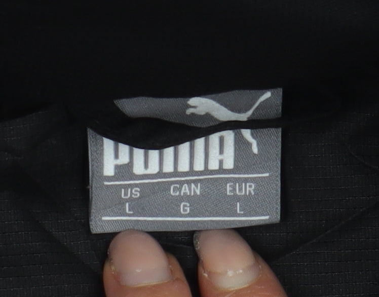 Mens UK Size L PUMA Black Rain Coat
