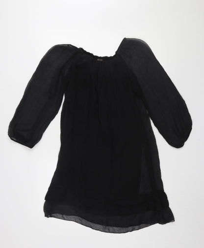 Phase Eight Black Silk A-Line Dress M