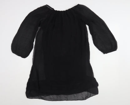 Phase Eight Black Silk A-Line Dress M