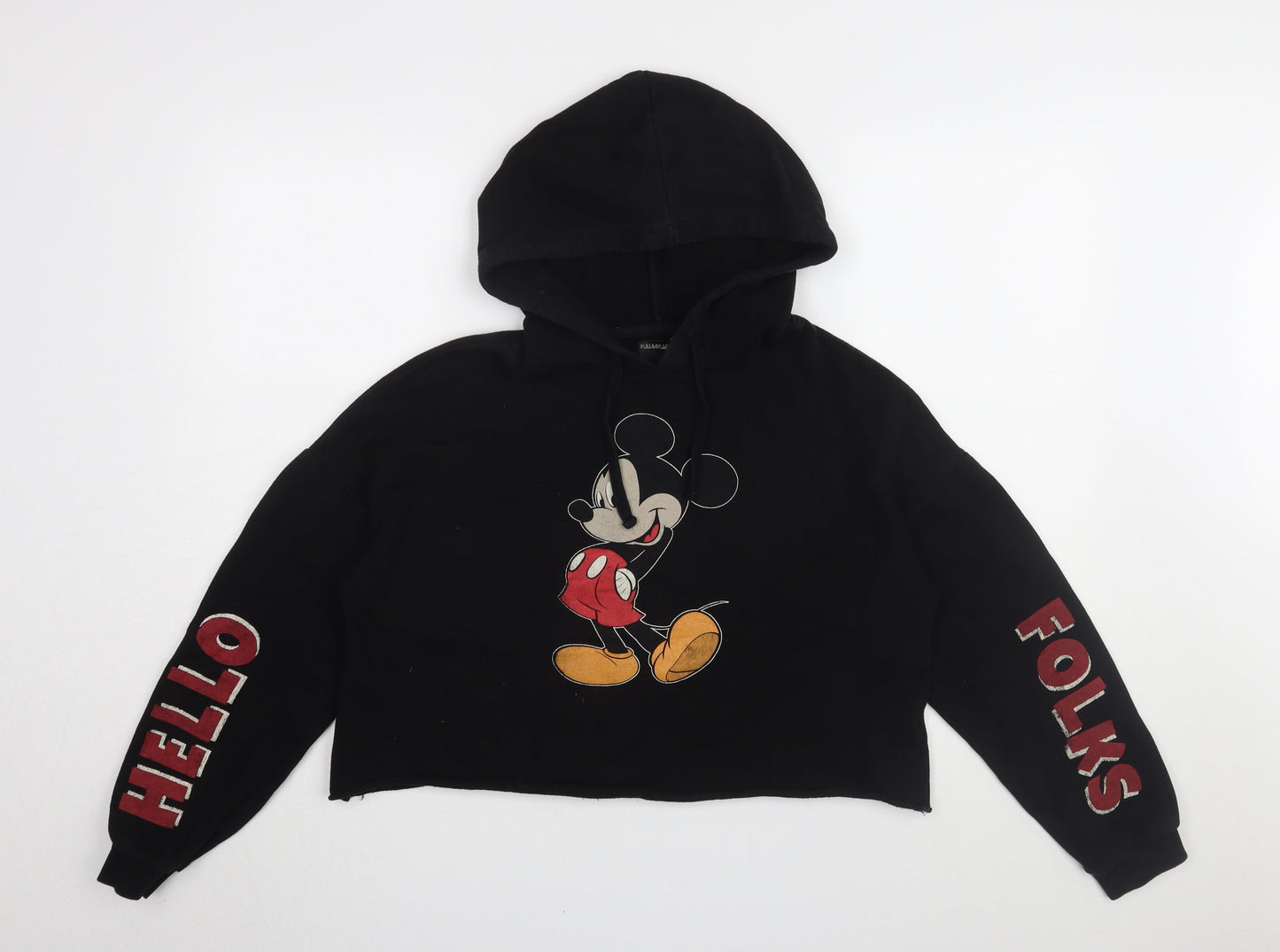 Womens UK Size M Pull & Bear Black Pullover Hoodie