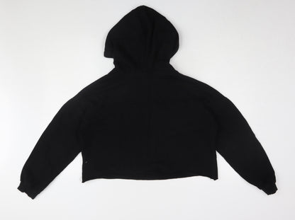Womens UK Size M Pull & Bear Black Pullover Hoodie