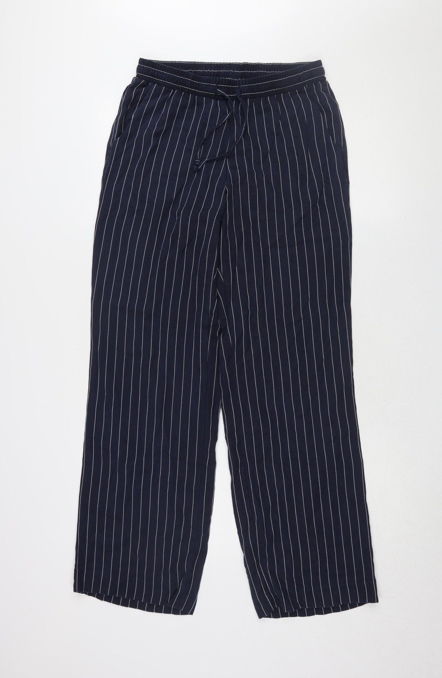 Blue Illusion Women's XS Blue Striped Wide-Leg Trousers