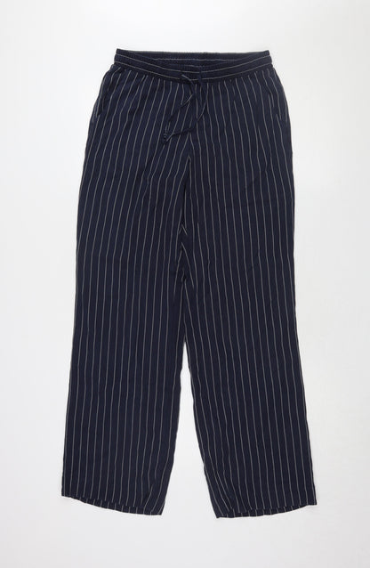 Blue Illusion Women's XS Blue Striped Wide-Leg Trousers