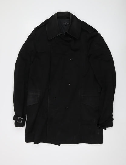 Mens UK Size S Cecil Gee Black Trench Coat
