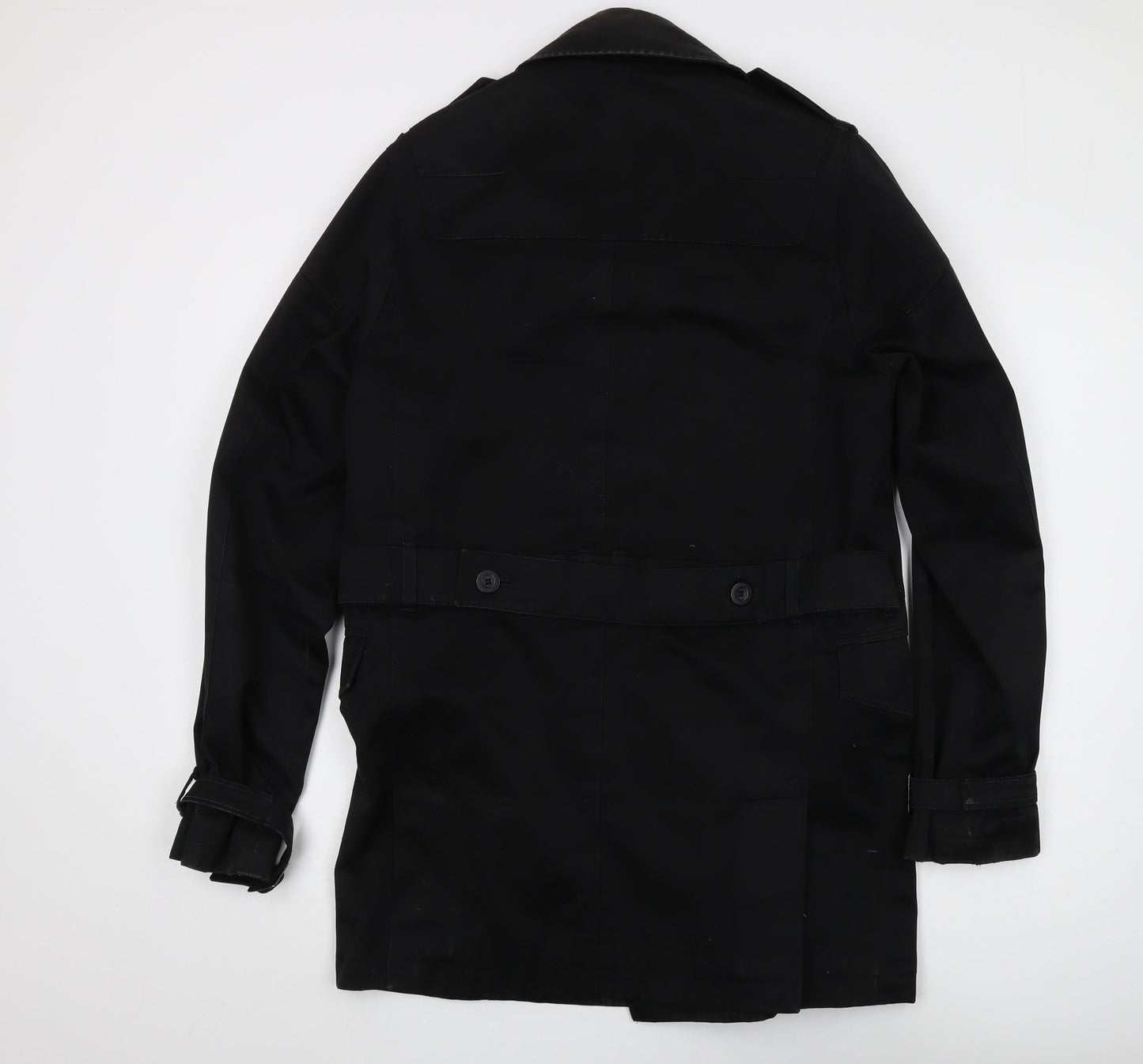 Mens UK Size S Cecil Gee Black Trench Coat