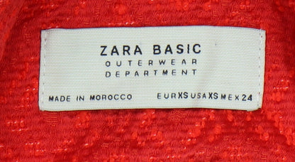 Womens UK Size XS Zara Red Overcoat