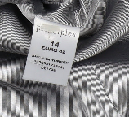 Principles Women's Black Pinstripe Blazer Size 14